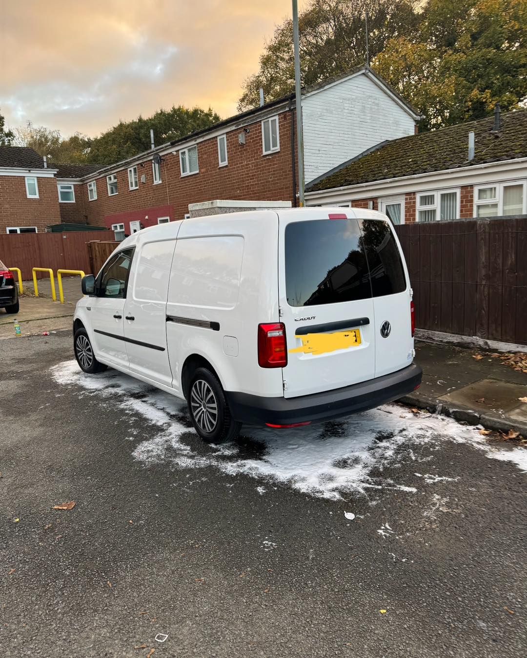 VW Caddy white van exterior detailed